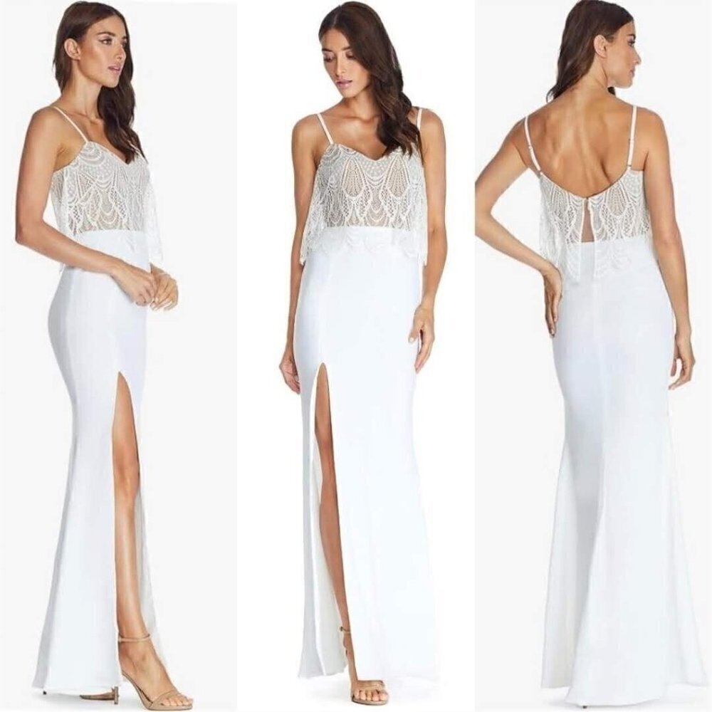 Dress The Population Roselyn Gown White Women’s Size S Wedding Formal Event - Picture 2 of 16
